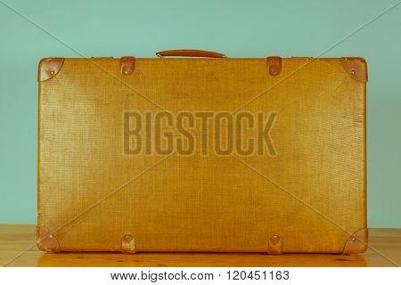 Vintage old brown case. retro briefcase