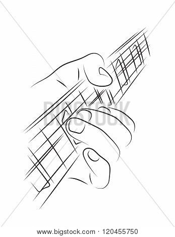 Playing guitar