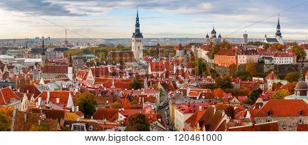 Aerial panorama of Old town, Tallinn, Estonia