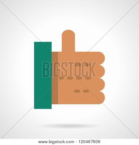 Thumb up flat color design vector icon