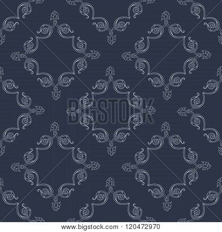 Vector Seamless Pattern With Decorative Elements In Victorian Style