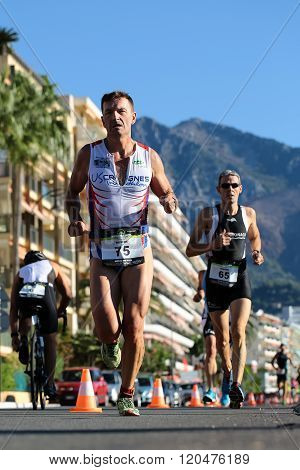 Runners From Different Teams Compete