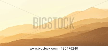 Sunset in the spanish mountains Pyrenees (Cerdanya)
