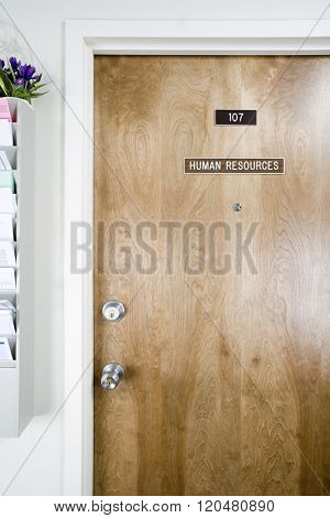Human resources office door