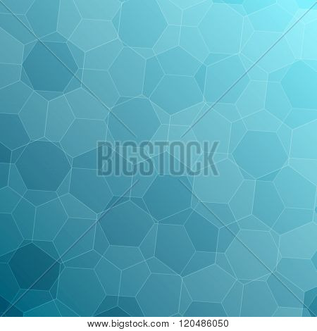 Abstract Blue Background With Hexagons