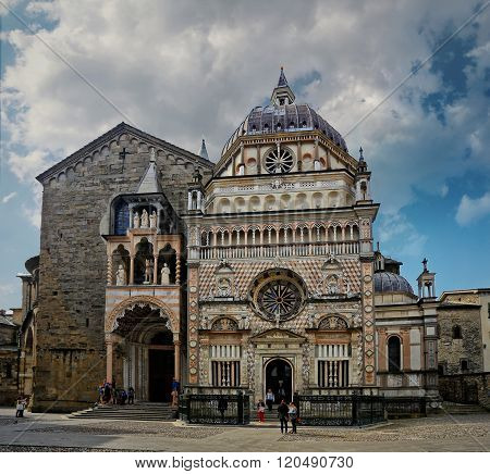 BERGAMO, LOMBARDY, ITALY - APRIL 14, 2014: Cappella Colleoni and Basilica di Santa Maria Maggiore