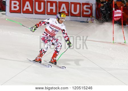 STOCKHOLM SWEDEN - FEB 23 2016: Skier Marcel Hirscher (AUT) at the FIS Alpine Ski World Cup - city event February 23 2016 Stockholm Sweden