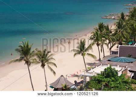 Beach With Tourists