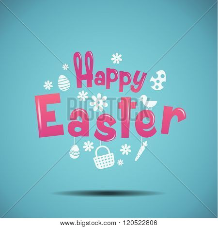 Happy Easter, Typography, Bunny, Egg