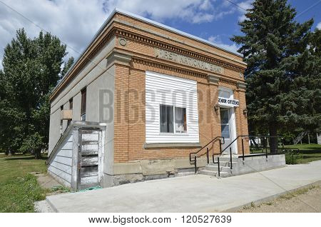 Old First National Bank building in Alice, North Dakota