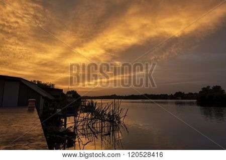 Sunset at the beach seascape in Thailand.