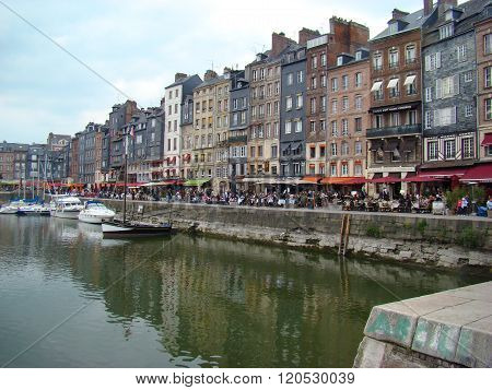 Typical Houses In The Port Of Honfleur