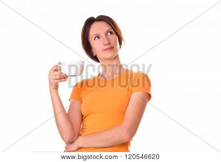 Girl With A Cup Of Morning Tea