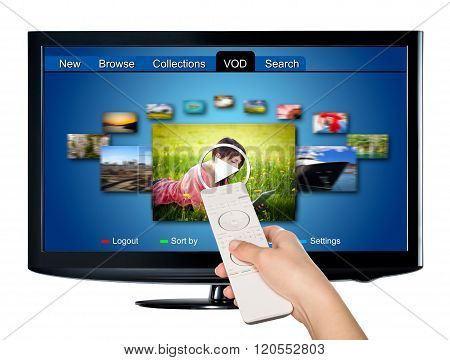 Video On Demand Vod Service On Tv.