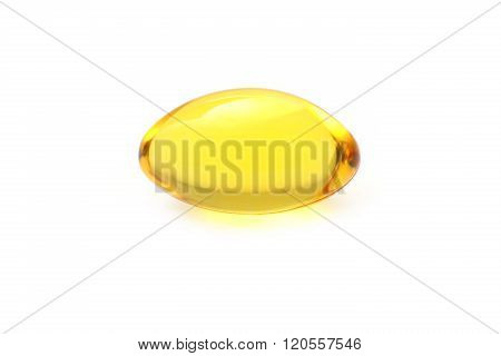 Golden Color Oil Supplements In Soft Gel Capsule