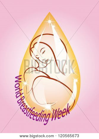 illustration for the world breastfeeding week mother and child