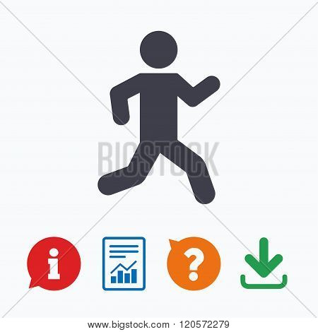 Running sign icon. Human sport symbol.
