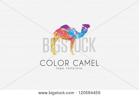 Camel logo. Color camel logo design. Animal logo. Creative logo