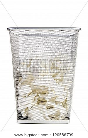 A Waste Paper Bin With Screwed Up Paper