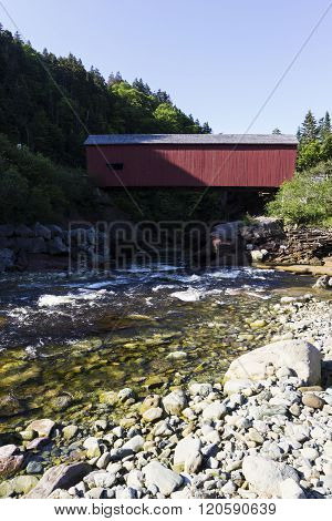 Covered bridge in Point Wolfe area in Fundy National Park New Brunswick Canada