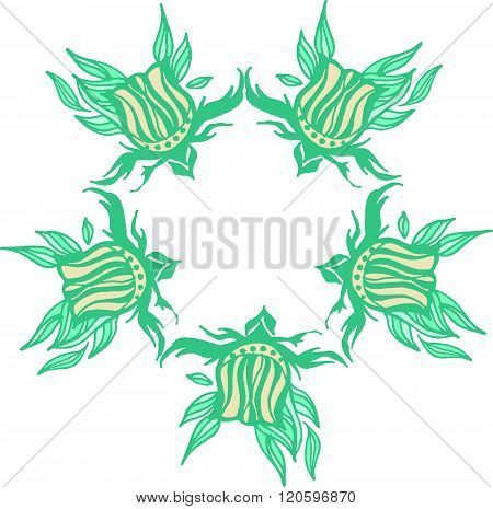 Floral Element Frame Illustration