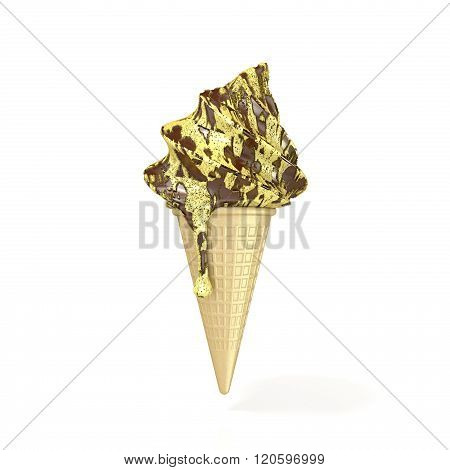 Soft serve ice cream. 3D render isolated on white background