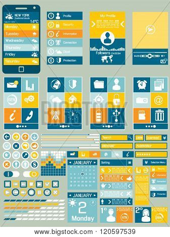 Ui Flat Desig  Collections 4 Yellow