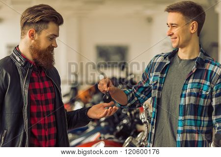 Men In Motorbike Salon