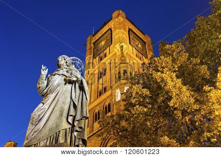 Nicolaus Copernicus Monument in Torun in Poland