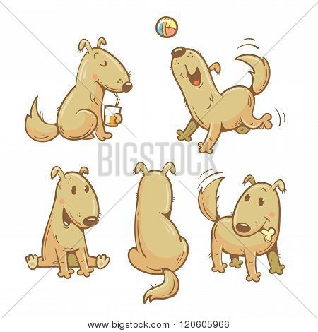 Cartoon Dogs Set.