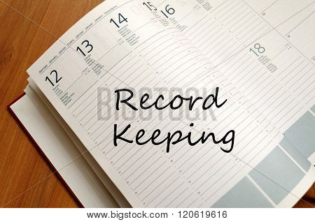 Record Keeping Write On Notebook