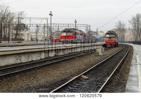 Trains On Railway Tracks.