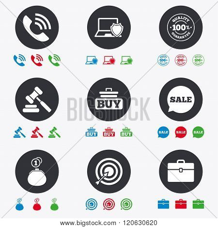 Online shopping, e-commerce and business icons.
