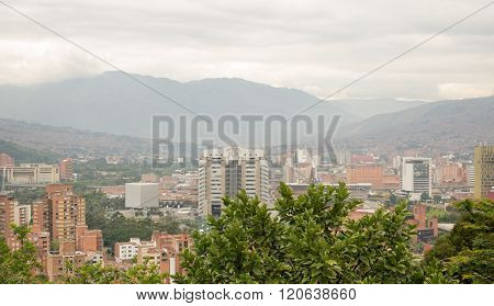 Amazing panorama of modern South American city Medellin Colombia - second largest city in Colombia