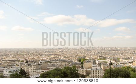 Spectacular panorama of European capital city of Paris, France