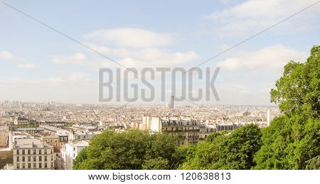 Spectacular panorama of European capital city of Paris, France