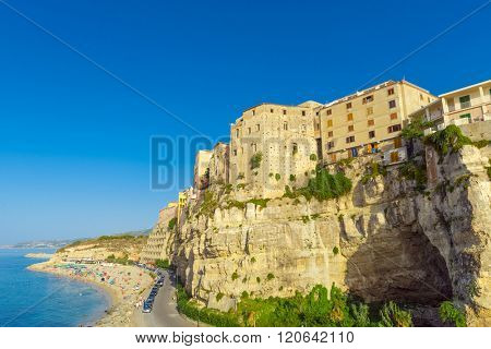 Famous historical sea resort town of Tropea in Calabria region, Southern Italy 