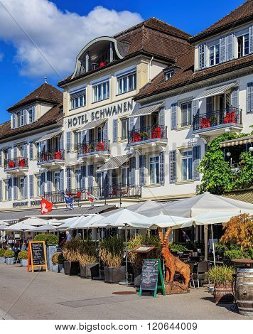 Hotel Schwanen Building In Rapperswil, Switzerland