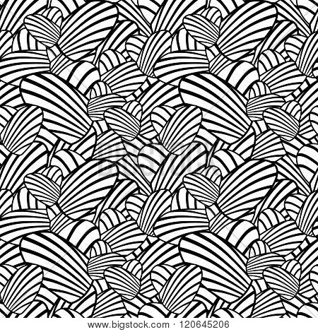 Heart stripes seamless background. Vector pattern