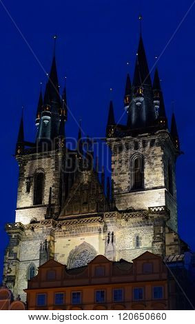 Old Town Square in Prague, Czech Republic in the night