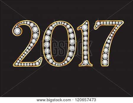 2017 In Diamond Jeweled Font