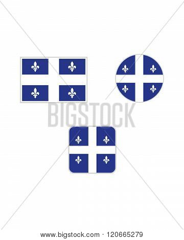 Vector Quebec Flag and Icon Set