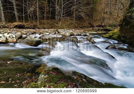 a beautiful waterfall on the river Cheia in Romania