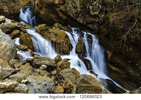 a beautiful waterfall on the river Cheia in Romania