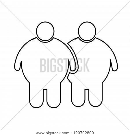 an images of Fat People Icon Illustration design