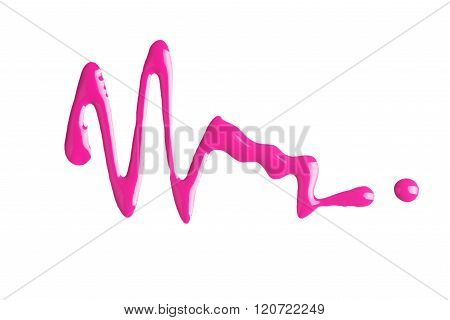 High Resolution Purple Nail Polish Spill On White Background