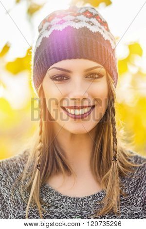 Gorgeous Young Woman In Spring Smiling