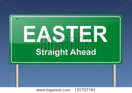 easter straight ahead traffic sign
