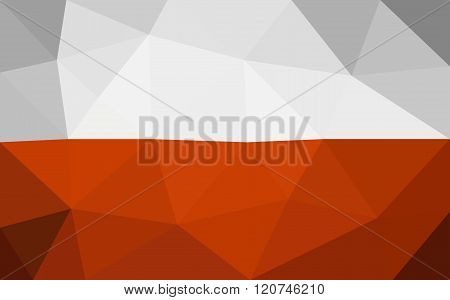 Poland low poly triangulate flag