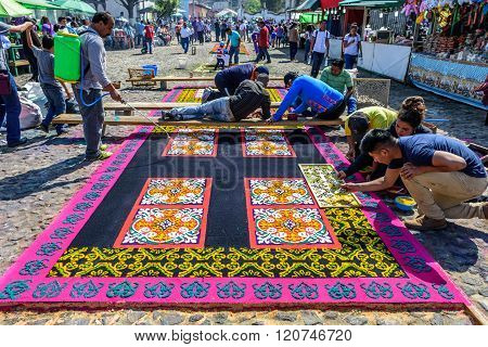 Making Lent Carpets, Antigua, Guatemala